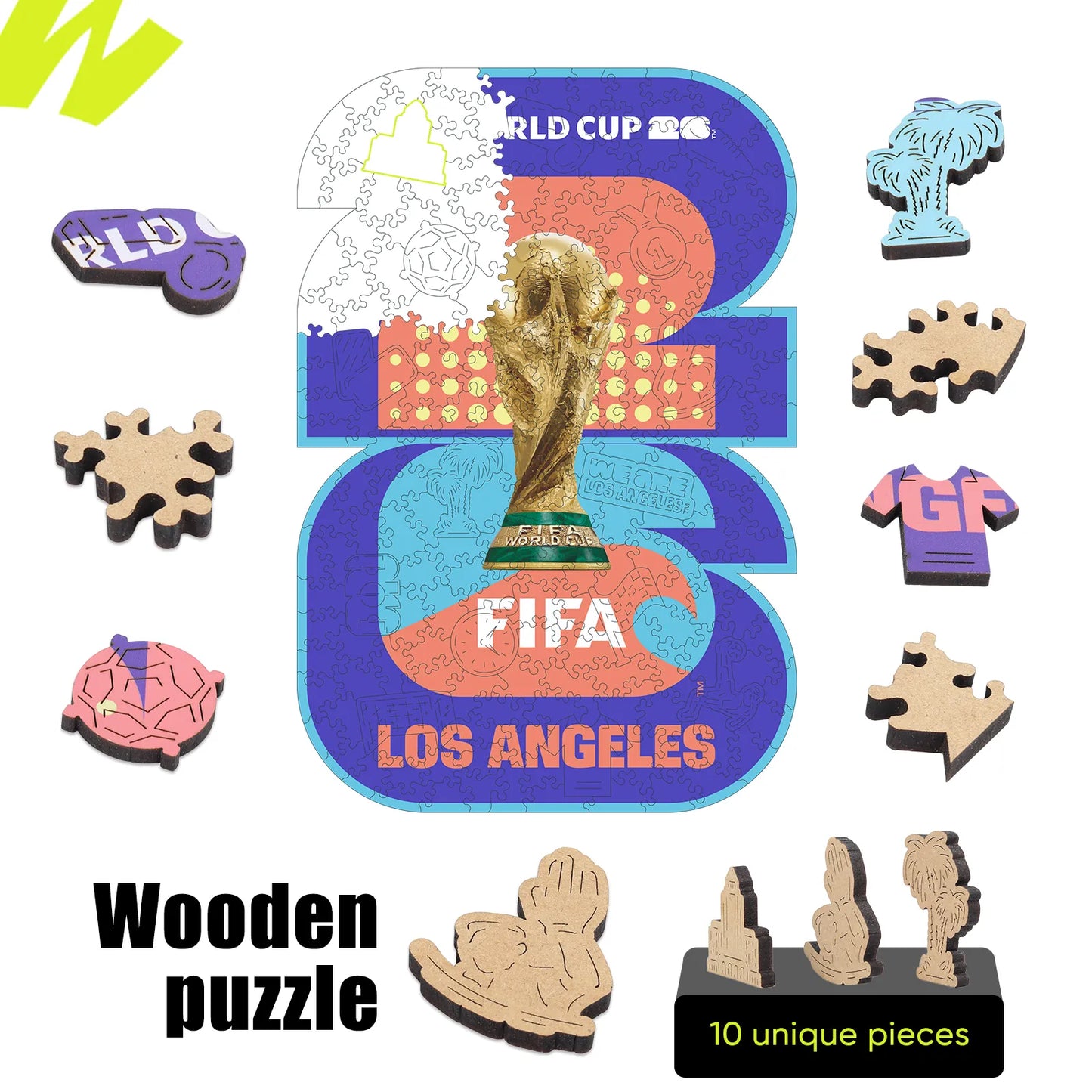 Wooden jigsaw puzzle gift – FIFA World Cup 2026 LA logo