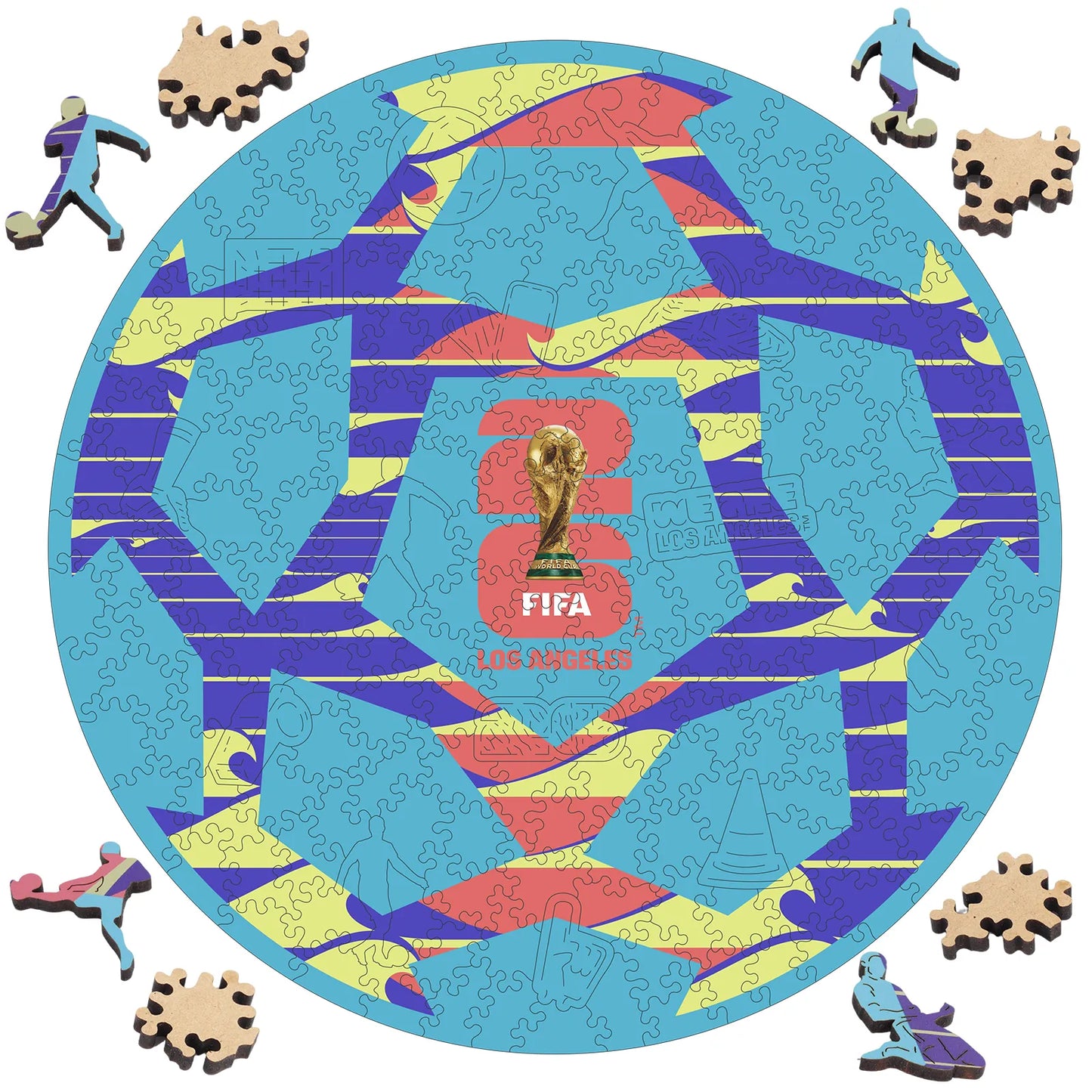 FIFA World Cup 2026 Los Angeles ball wooden jigsaw puzzle – officially licensed
