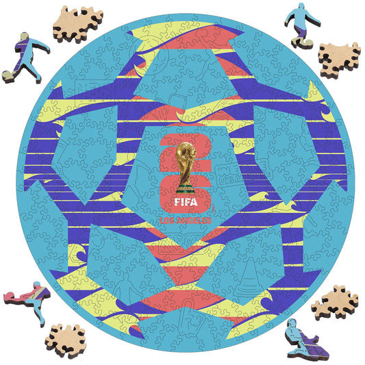 FIFA World Cup 2026 Los Angeles ball wooden jigsaw puzzle – officially licensed