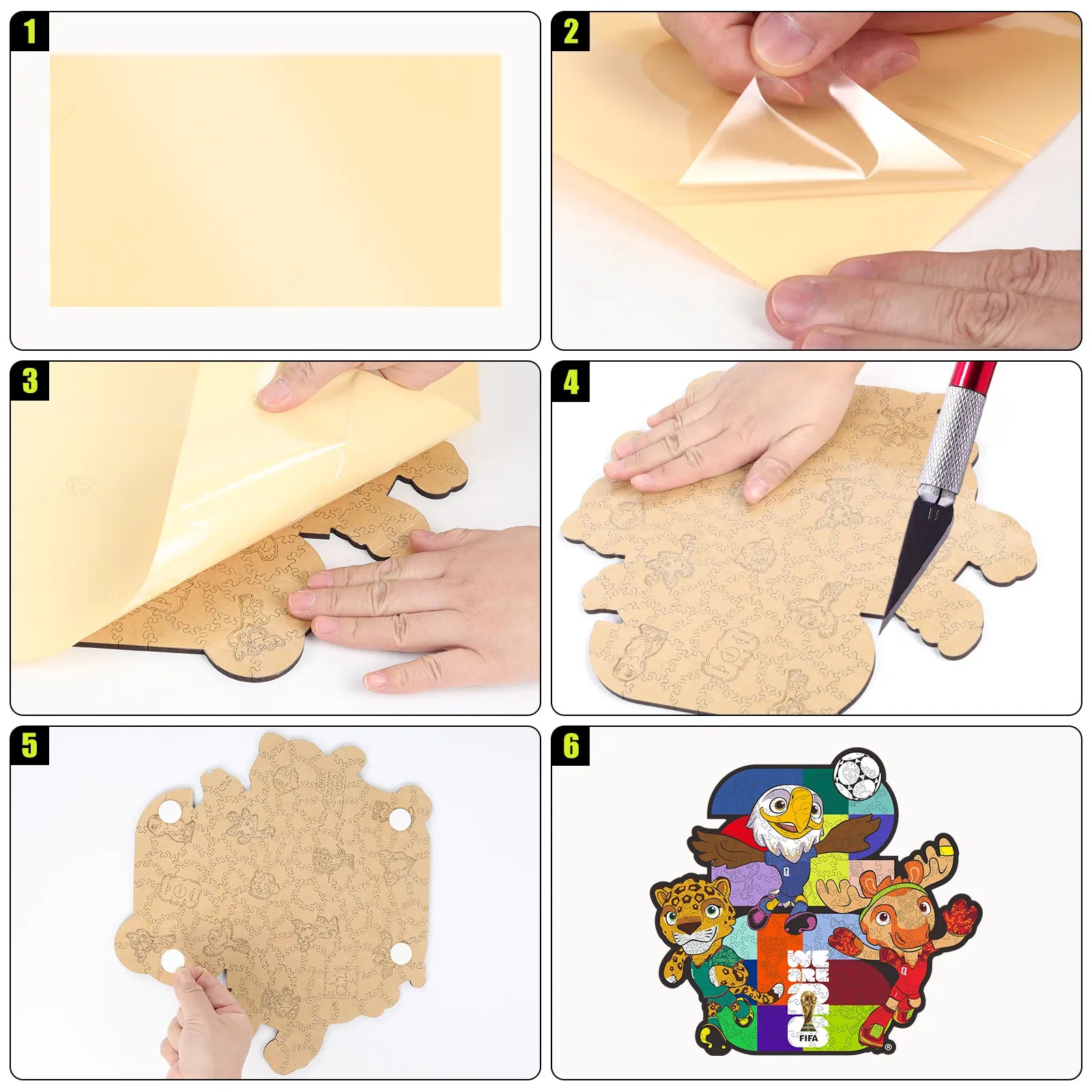 World Cup 2026 mascots 26 wooden jigsaw puzzle – family gift