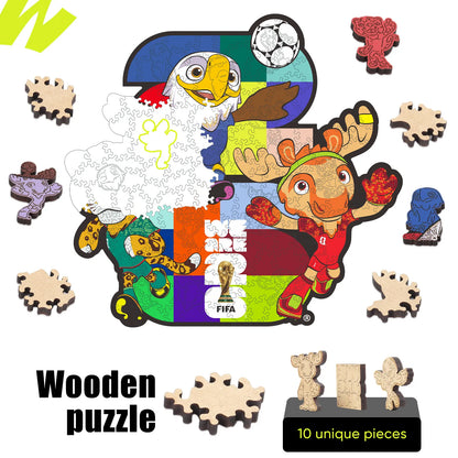 FIFA World Cup 2026 USACANMEX mascots 26 puzzle detail