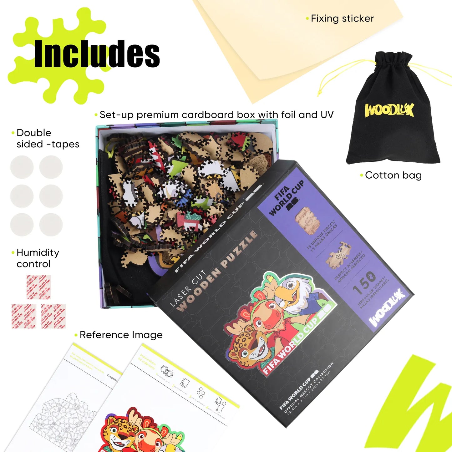 Officially licensed World Cup 2026 USACANMEX mascots puzzle
