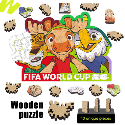 FIFA World Cup 2026 USACANMEX mascots puzzle detail