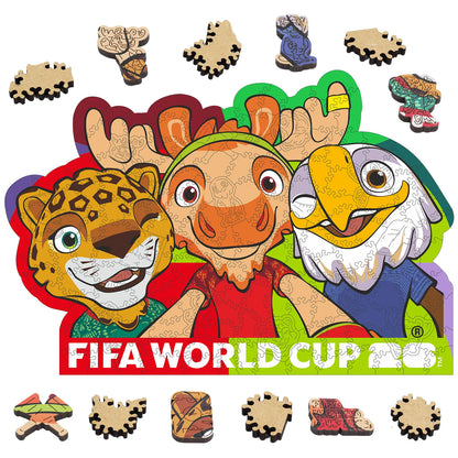 FIFA World Cup 2026 Trophy 3 wooden jigsaw puzzle – officially licensed