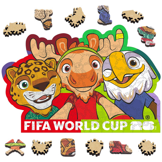 FIFA World Cup 2026 Trophy 3 wooden jigsaw puzzle – officially licensed