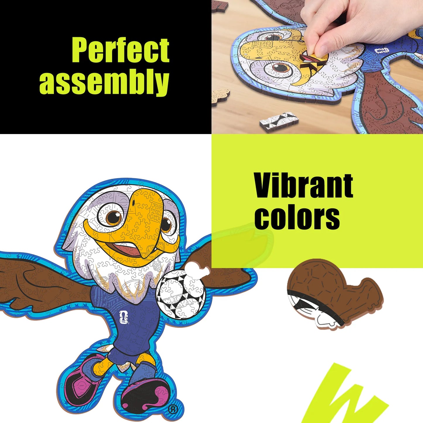 Wooden jigsaw puzzle gift – FIFA World Cup 2026 USA mascot