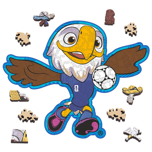 FIFA World Cup 2026 USA mascot wooden jigsaw puzzle – officially licensed