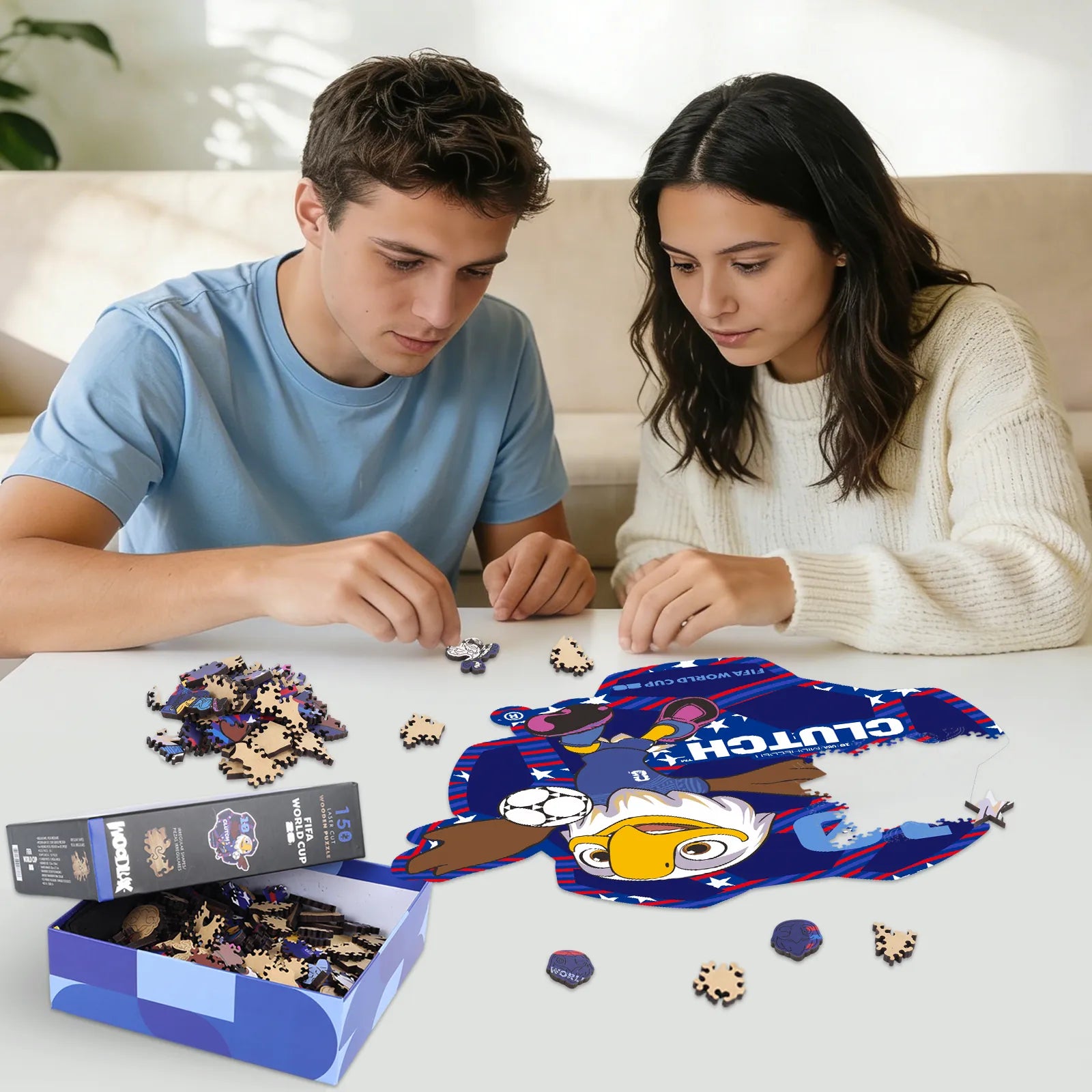FIFA 2026 USA mascot 10 wooden jigsaw puzzle – 150 piece edition