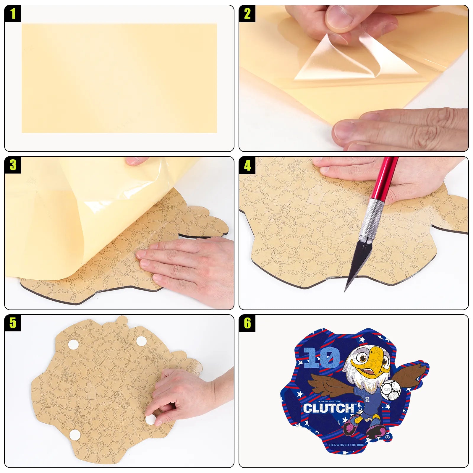 World Cup 2026 USA mascot 10 wooden jigsaw puzzle – family fan gift