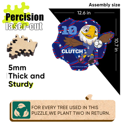 FIFA World Cup 2026 USA mascot 10 wooden puzzle with laser-cut pieces