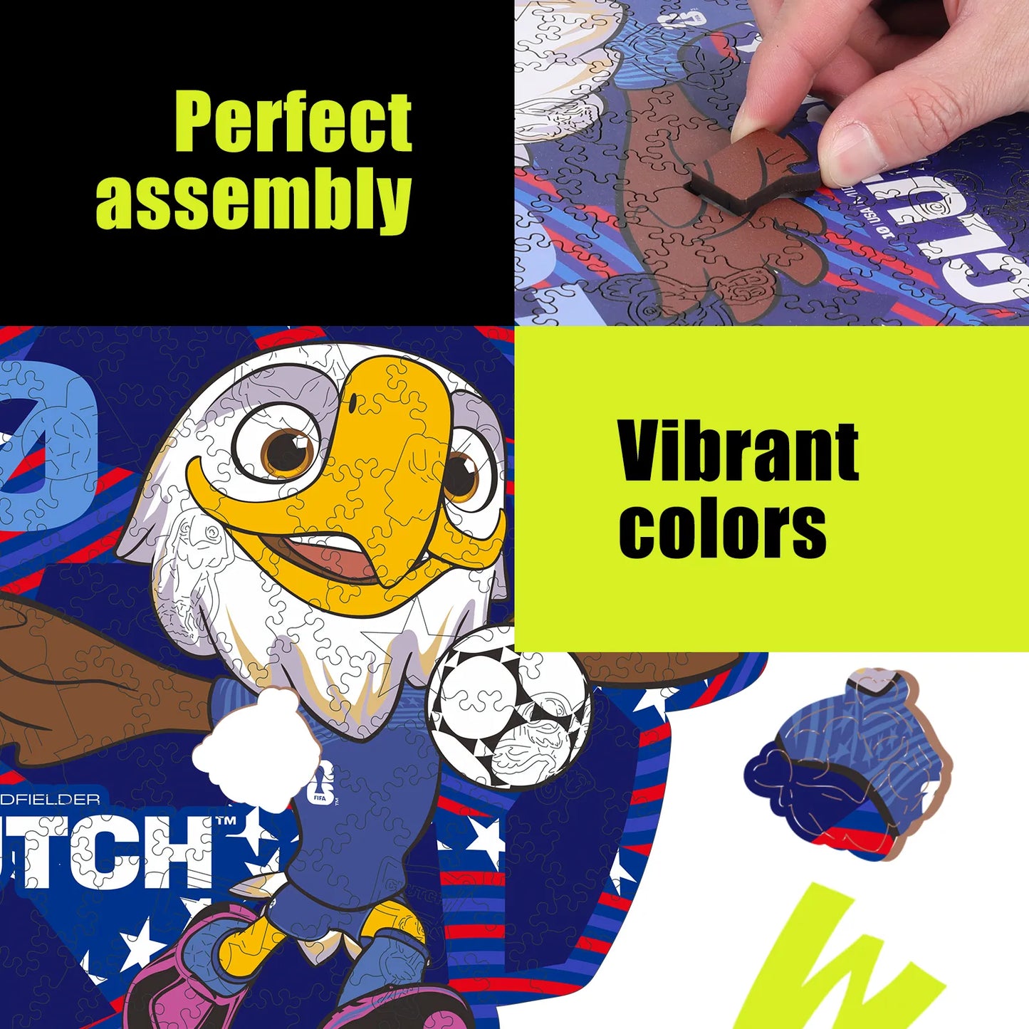 Wooden jigsaw puzzle gift – FIFA World Cup 2026 USA mascot 10