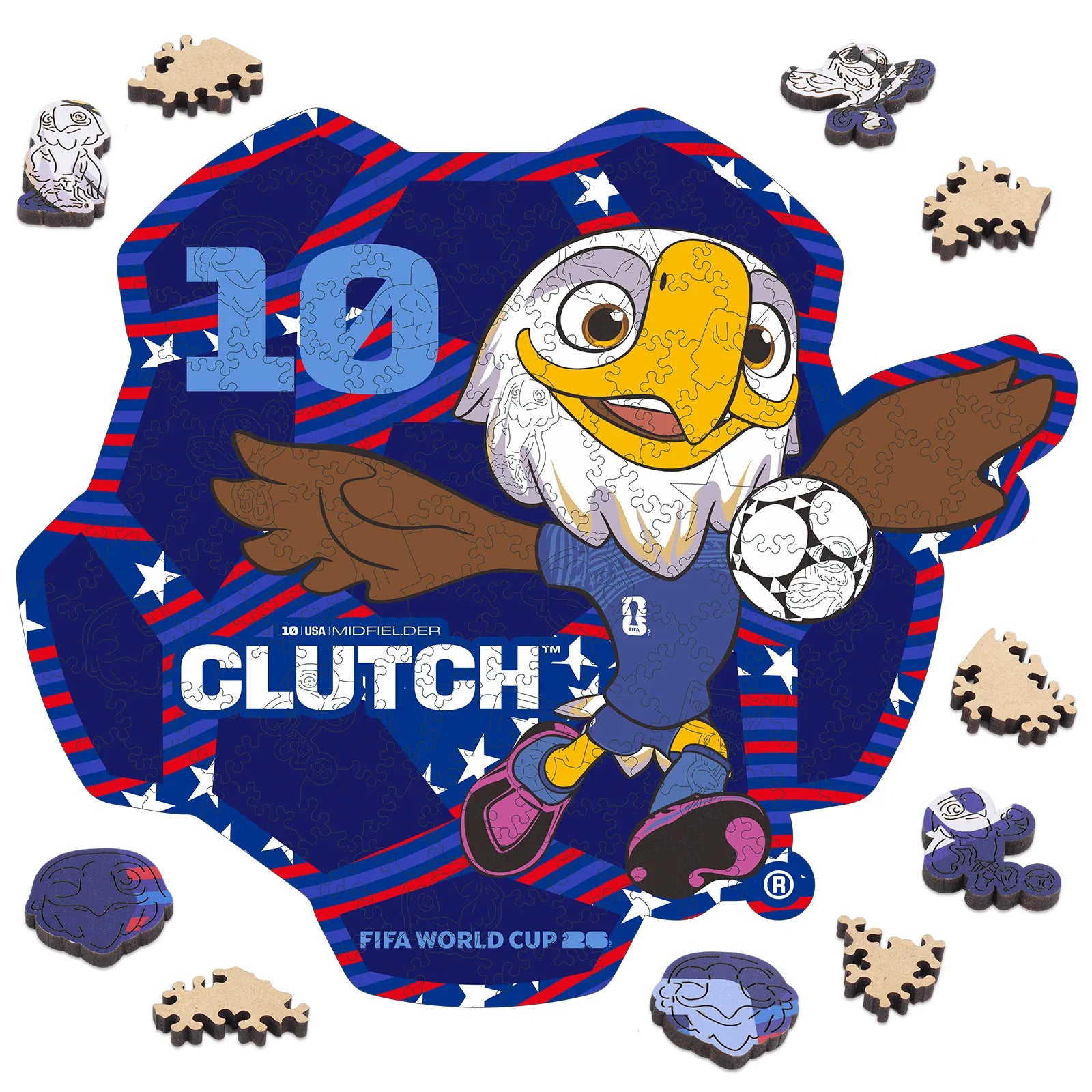 FIFA World Cup 2026 USA mascot 10 wooden jigsaw puzzle – officially licensed