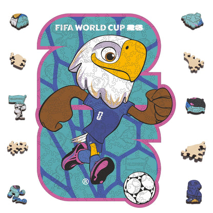 FIFA World Cup 2026 USA mascots wooden jigsaw puzzle – officially licensed