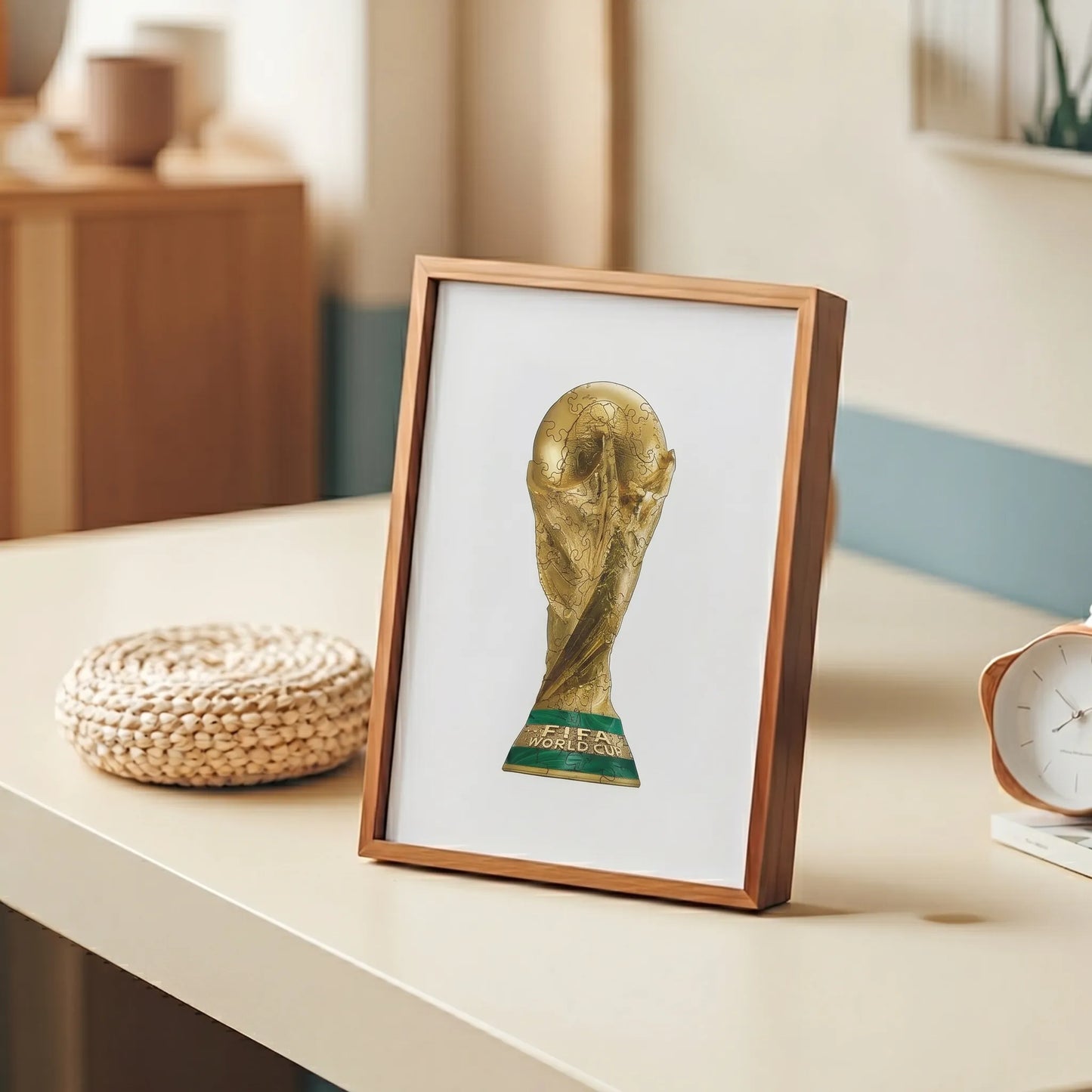 World Cup 2026 wooden puzzle – trophy mini design