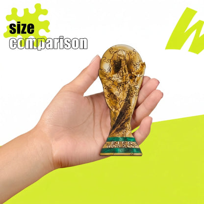 World Cup 2026 trophy mini wooden jigsaw puzzle – quick-build gift