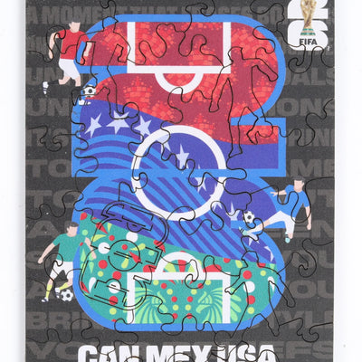 FIFA World Cup 2026 USACANMEX host logo mini wooden puzzle – officially licensed
