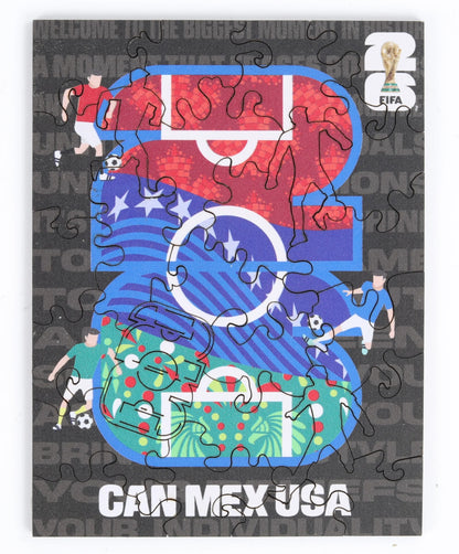 FIFA World Cup 2026 USACANMEX host logo mini wooden puzzle – officially licensed