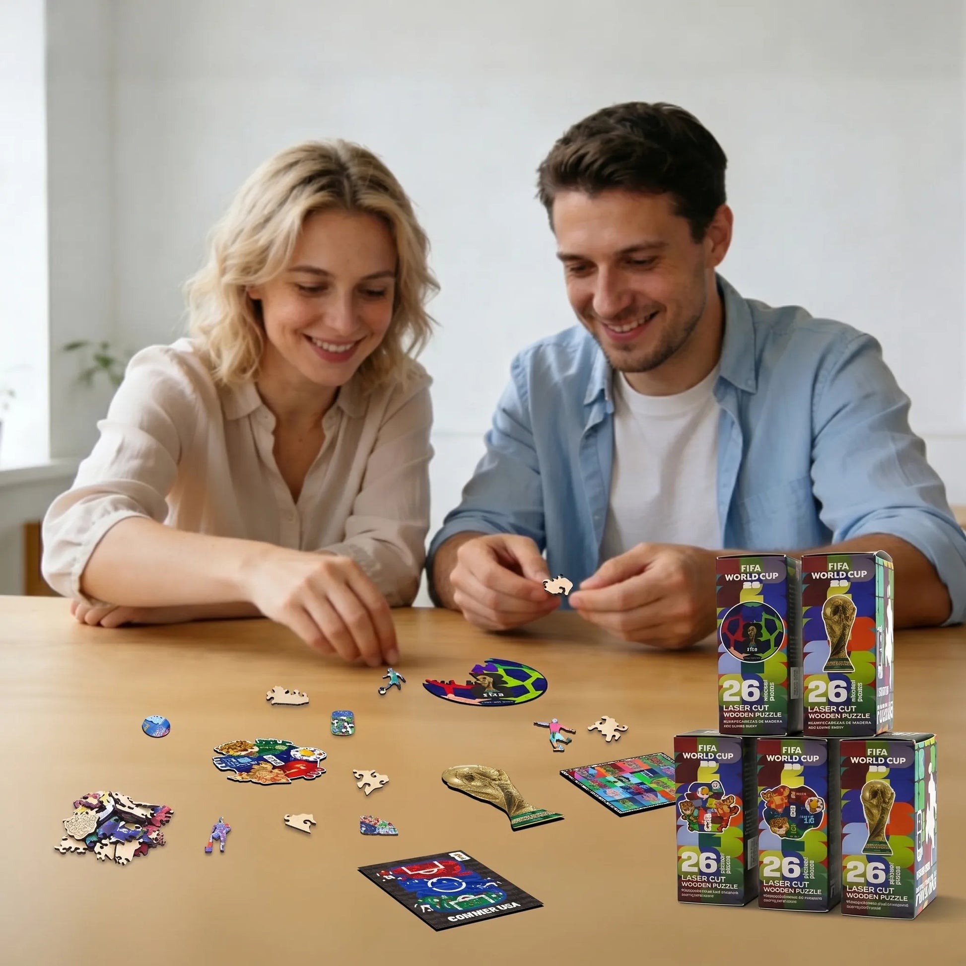 Wooden jigsaw puzzle gift – FIFA World Cup 2026 We Are 26 mini