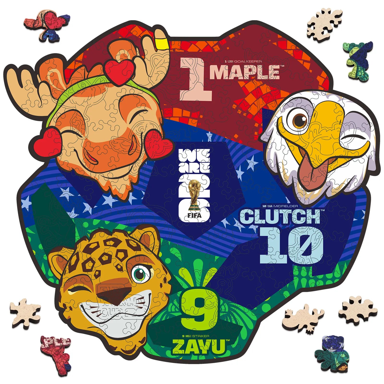 FIFA World Cup 2026 emoji ball mini wooden puzzle – officially licensed