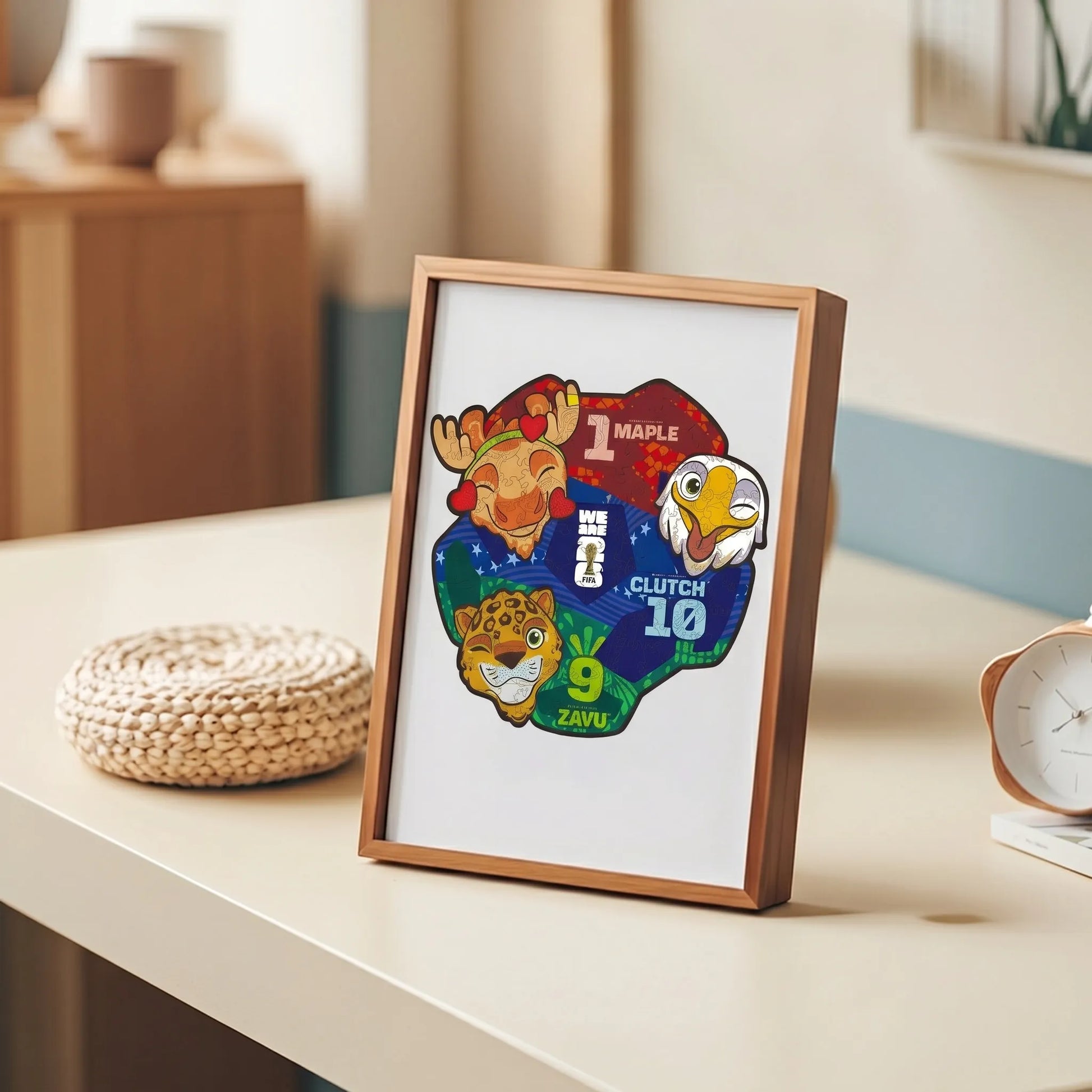 World Cup 2026 wooden puzzle – emoji ball mini design