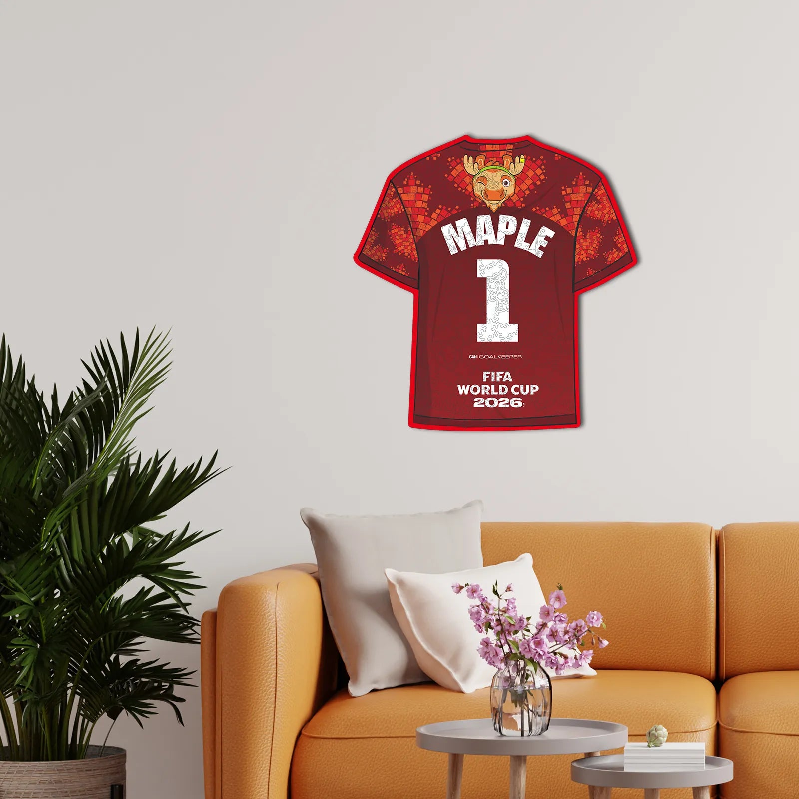 World Cup 2026 wooden puzzle – Canada Maple 1 jersey design