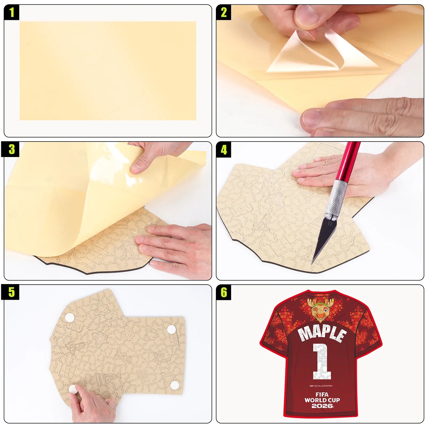 World Cup 2026 Canada jersey wooden jigsaw puzzle – Canadian fan gift