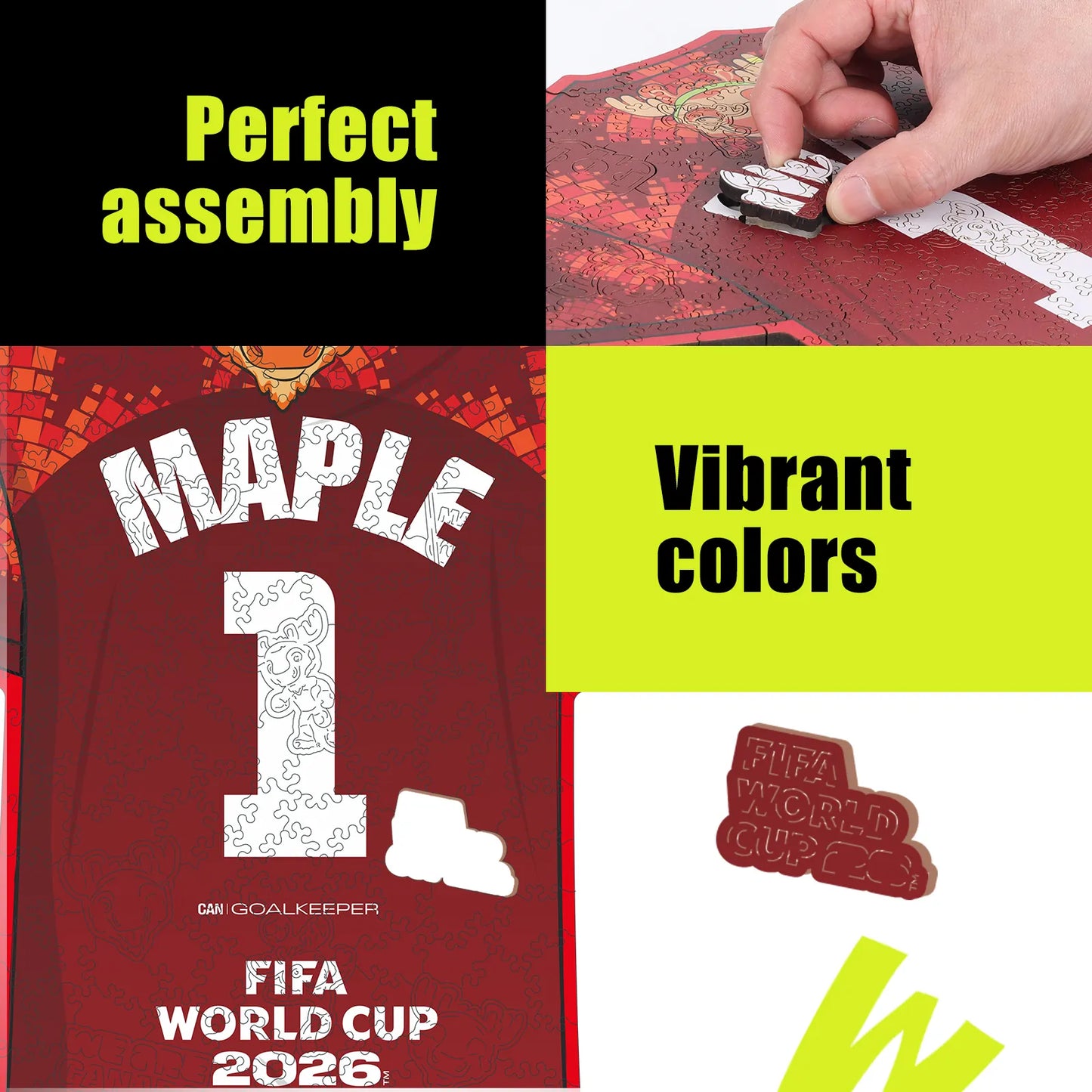 Wooden jigsaw puzzle gift – FIFA World Cup 2026 Canada jersey
