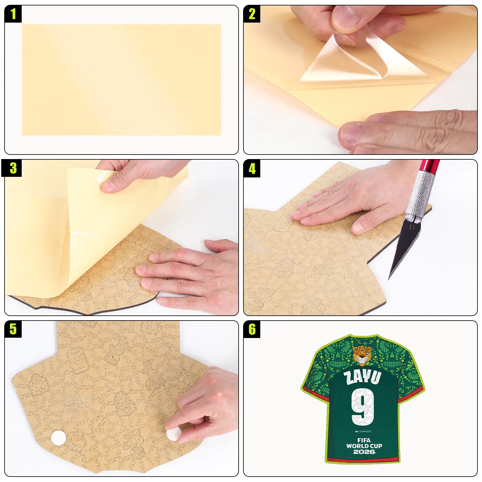 World Cup 2026 Zayu jersey wooden jigsaw puzzle – soccer fan gift