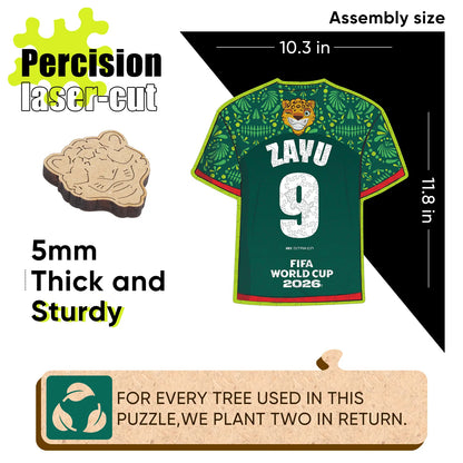 FIFA World Cup 2026 Zayu jersey wooden puzzle with laser-cut pieces
