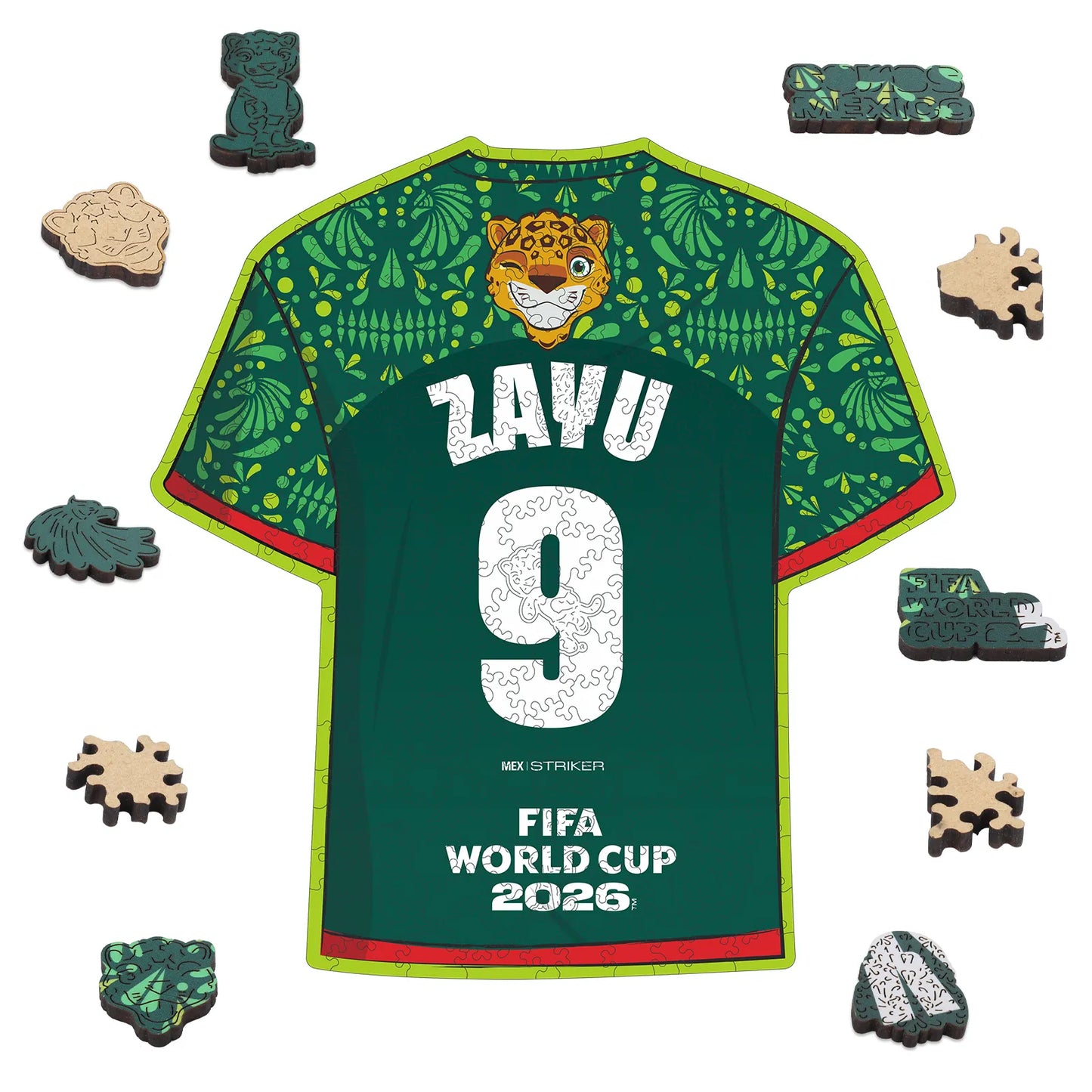 FIFA World Cup 2026 Zayu 9 jersey wooden jigsaw puzzle – officially licensed