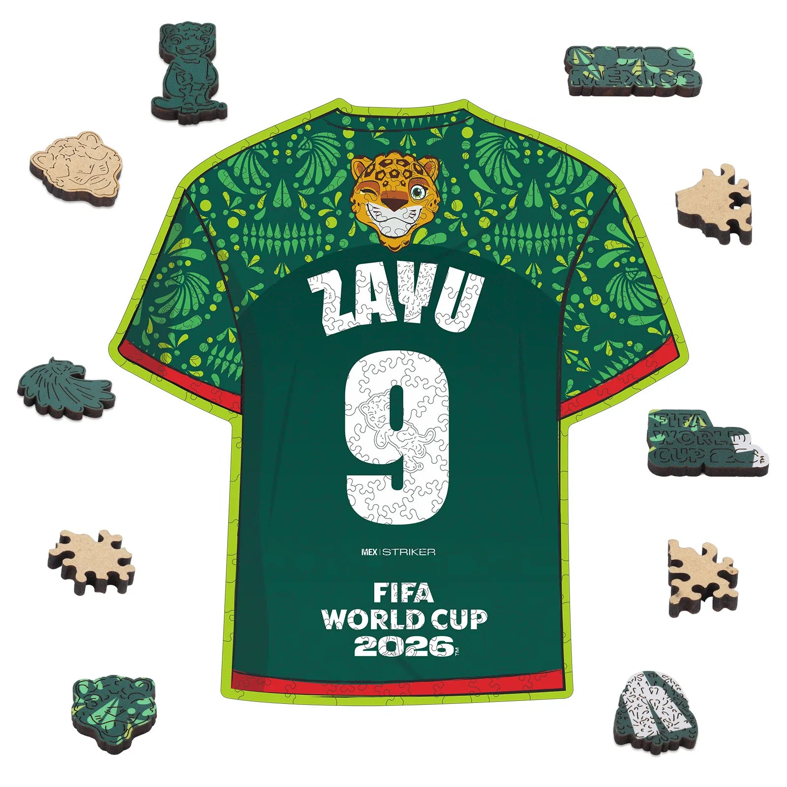 FIFA World Cup 2026 Zayu 9 jersey wooden jigsaw puzzle – officially licensed