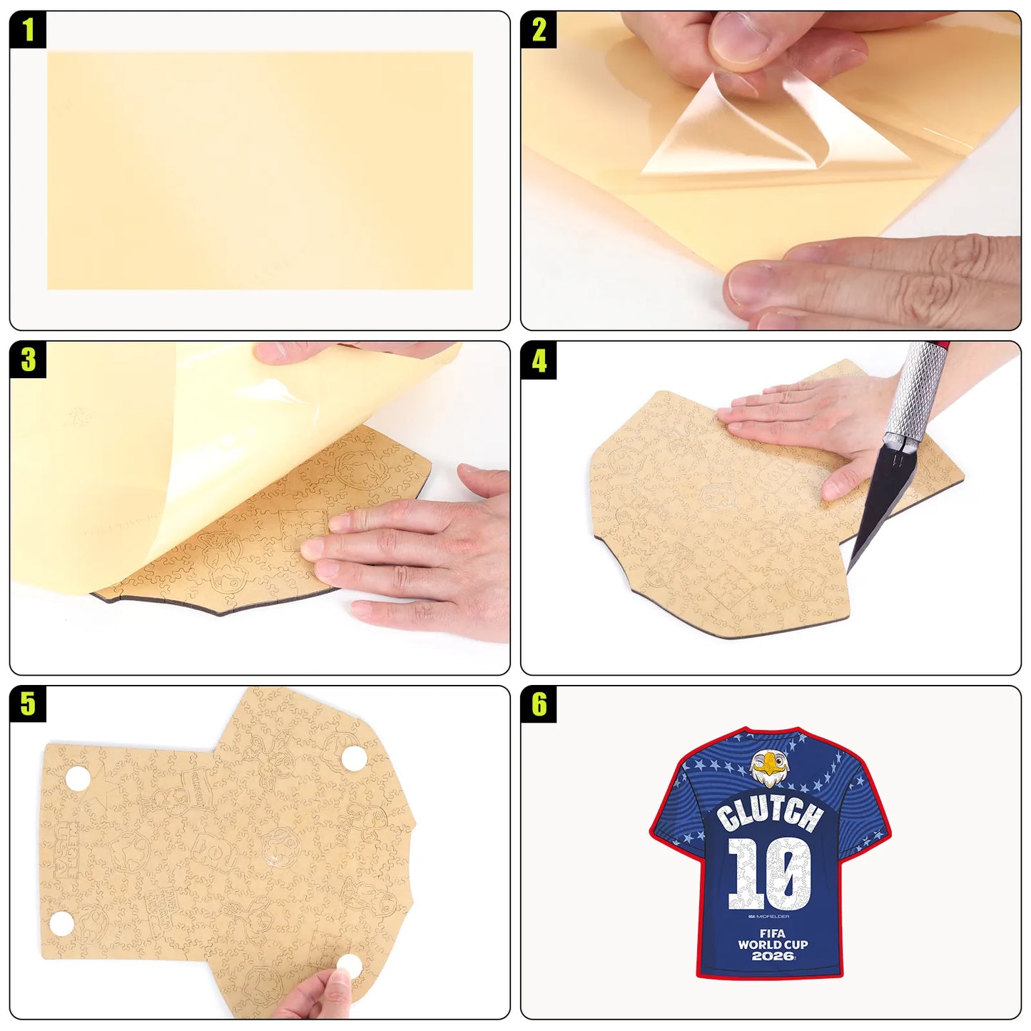 World Cup 2026 Clutch jersey wooden jigsaw puzzle – USA fan gift
