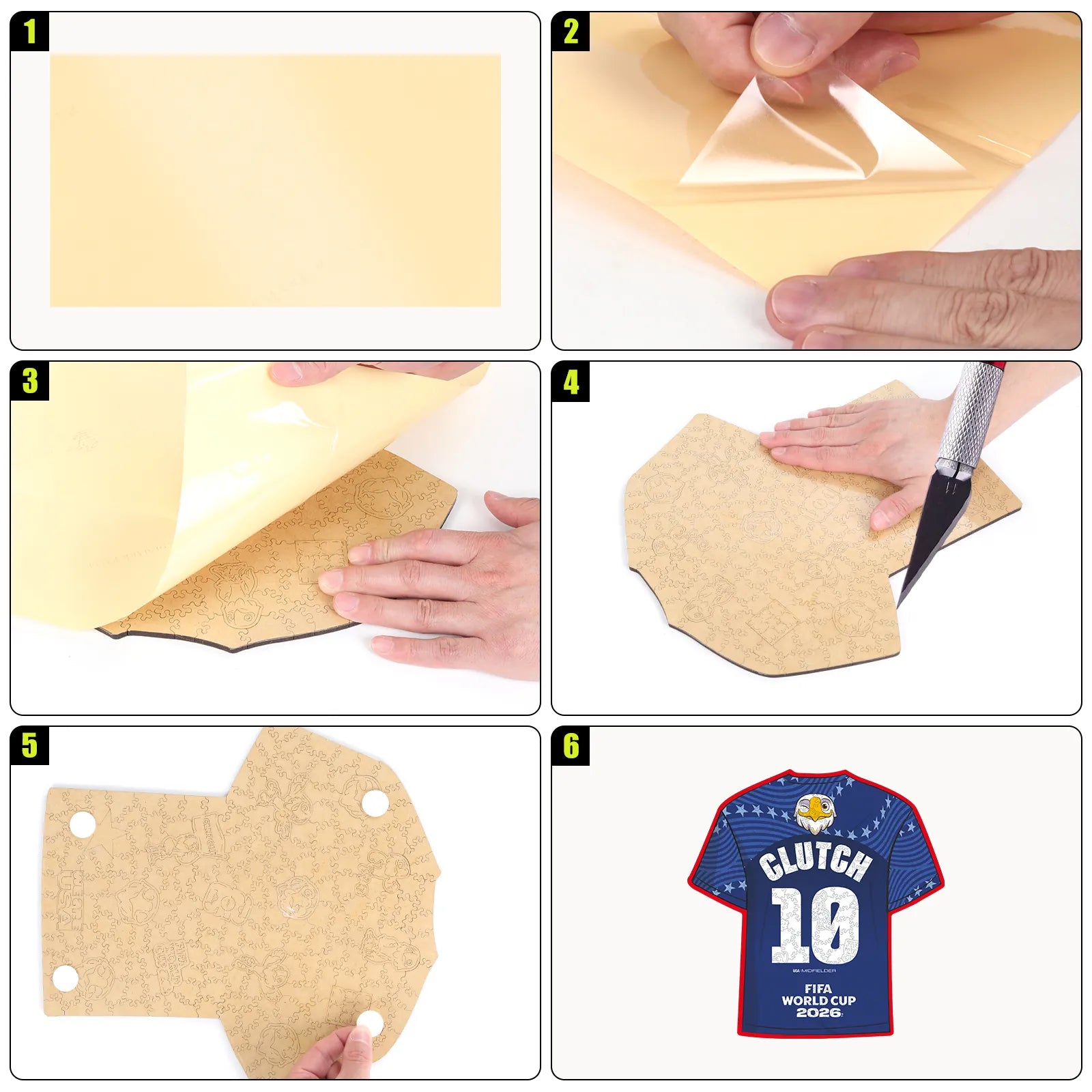 World Cup 2026 Clutch jersey wooden jigsaw puzzle – USA fan gift