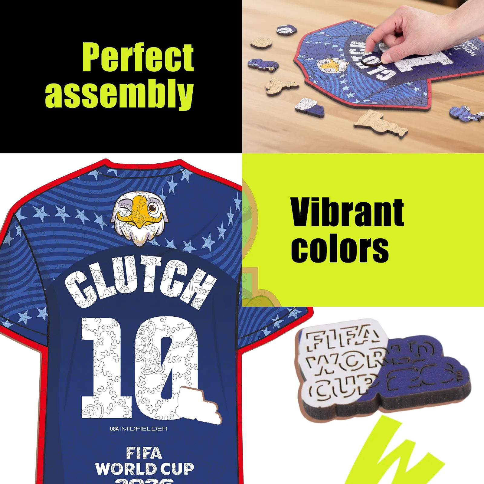 Wooden jigsaw puzzle gift – FIFA World Cup 2026 Clutch 10 jersey