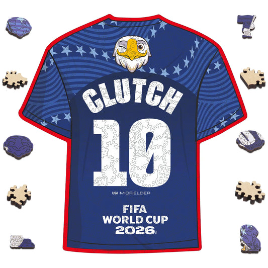 FIFA World Cup 2026 Clutch 10 jersey wooden jigsaw puzzle – officially licensed