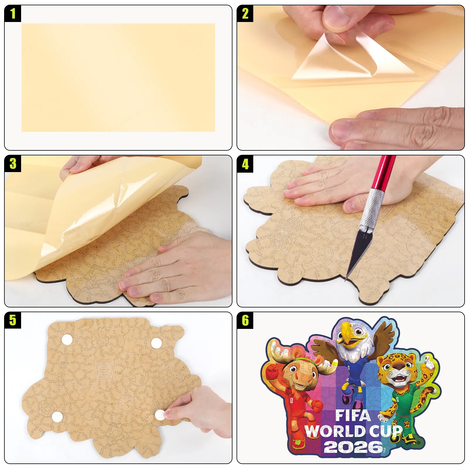World Cup 2026 Time To Shine wooden jigsaw puzzle – soccer fan gift