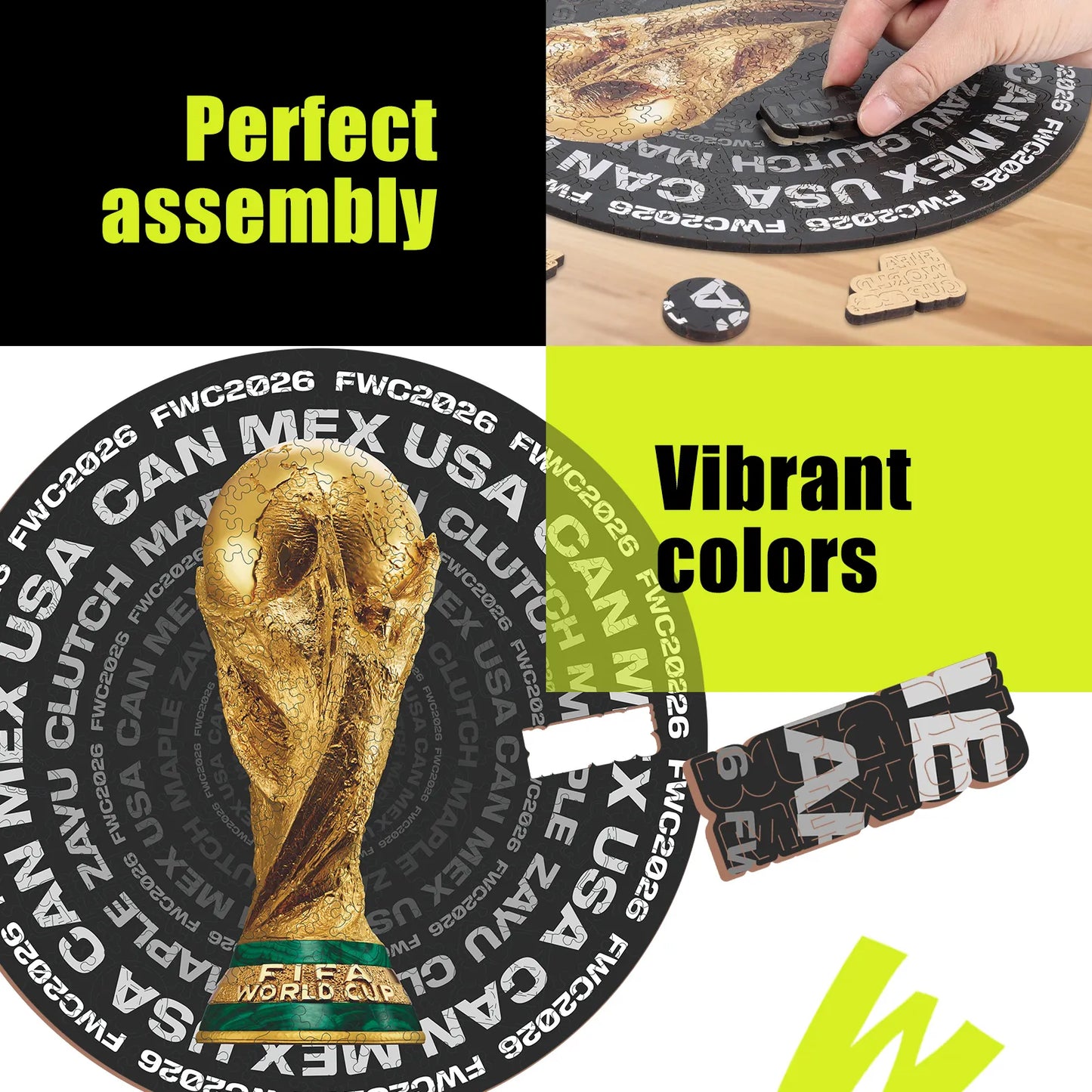 Officially licensed World Cup 2026 trophy circle puzzle