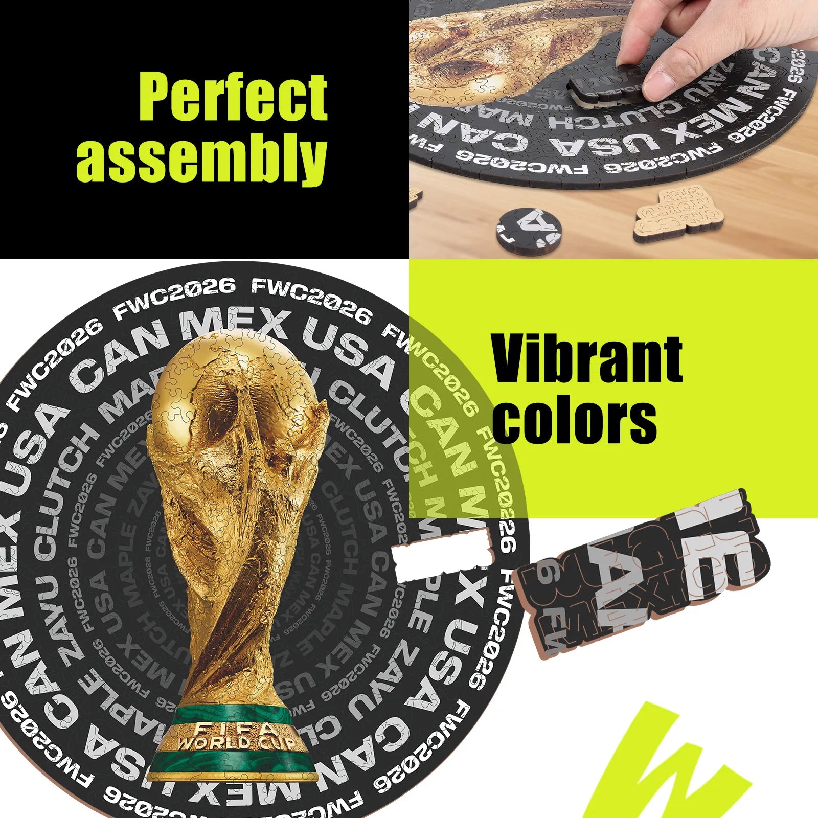 Officially licensed World Cup 2026 trophy circle puzzle