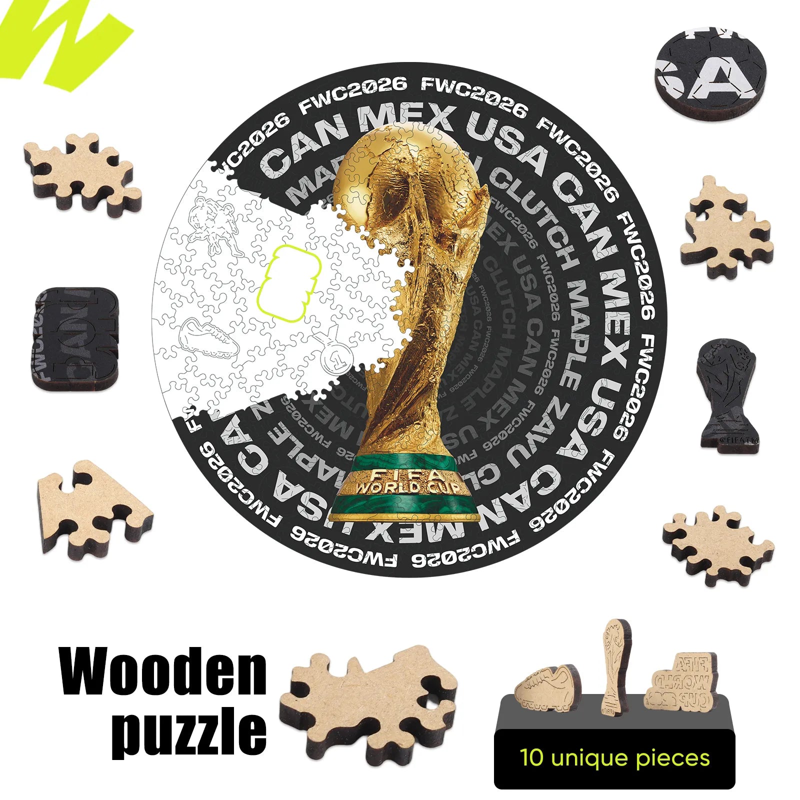 FIFA World Cup 2026 trophy circle puzzle detail