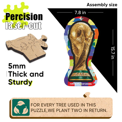 FIFA World Cup 2026 Trophy 1 wooden puzzle with laser-cut pieces