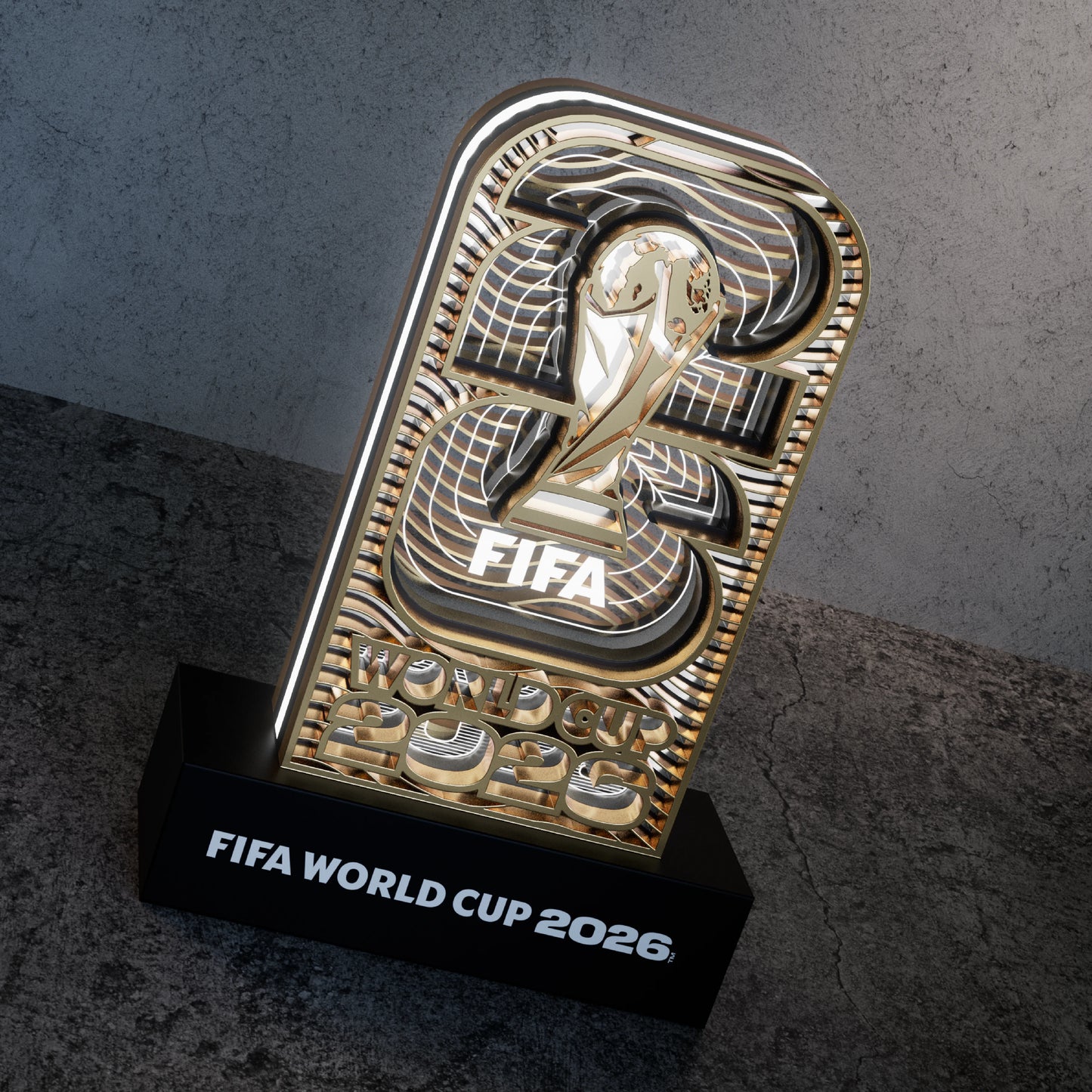 FIFA 2026 Time to Shine LED lamp – angle view
