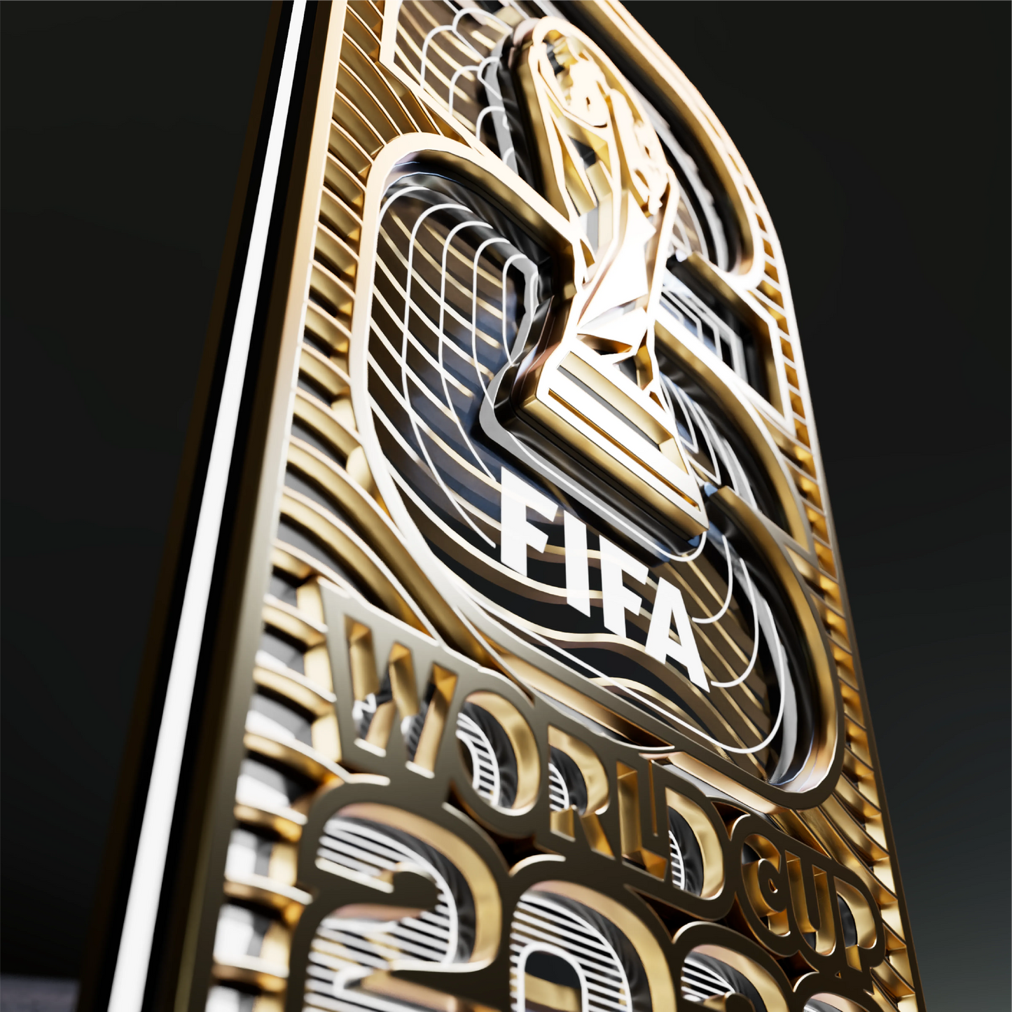 FIFA World Cup 2026 Time to Shine wooden LED lamp detail