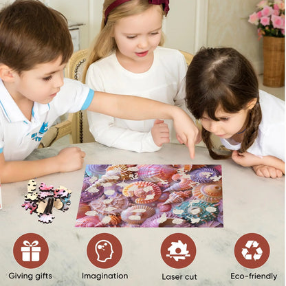Sea shell wood puzzle for adults – 200 and 500 piece options