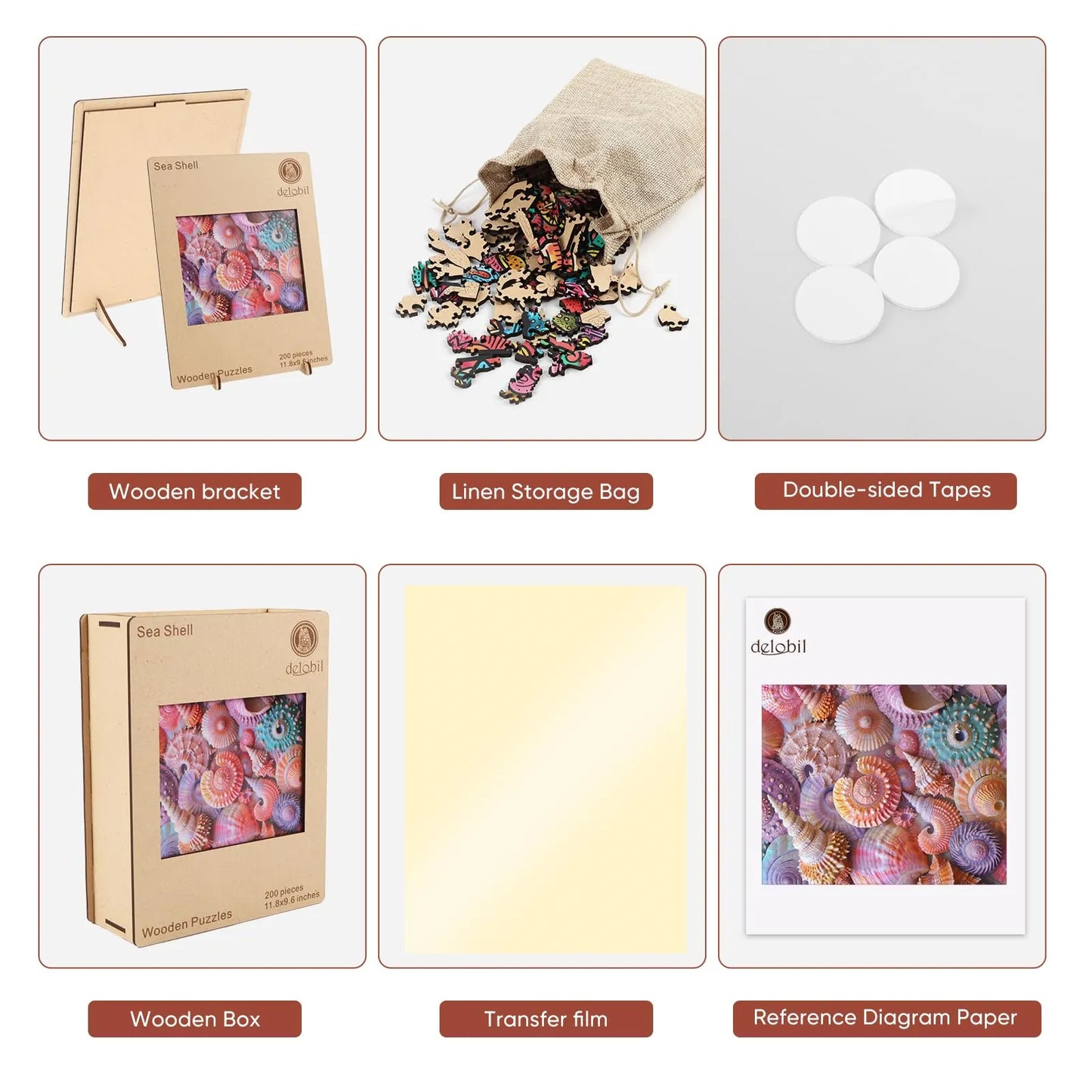 Sea shell design wooden jigsaw puzzle for adults