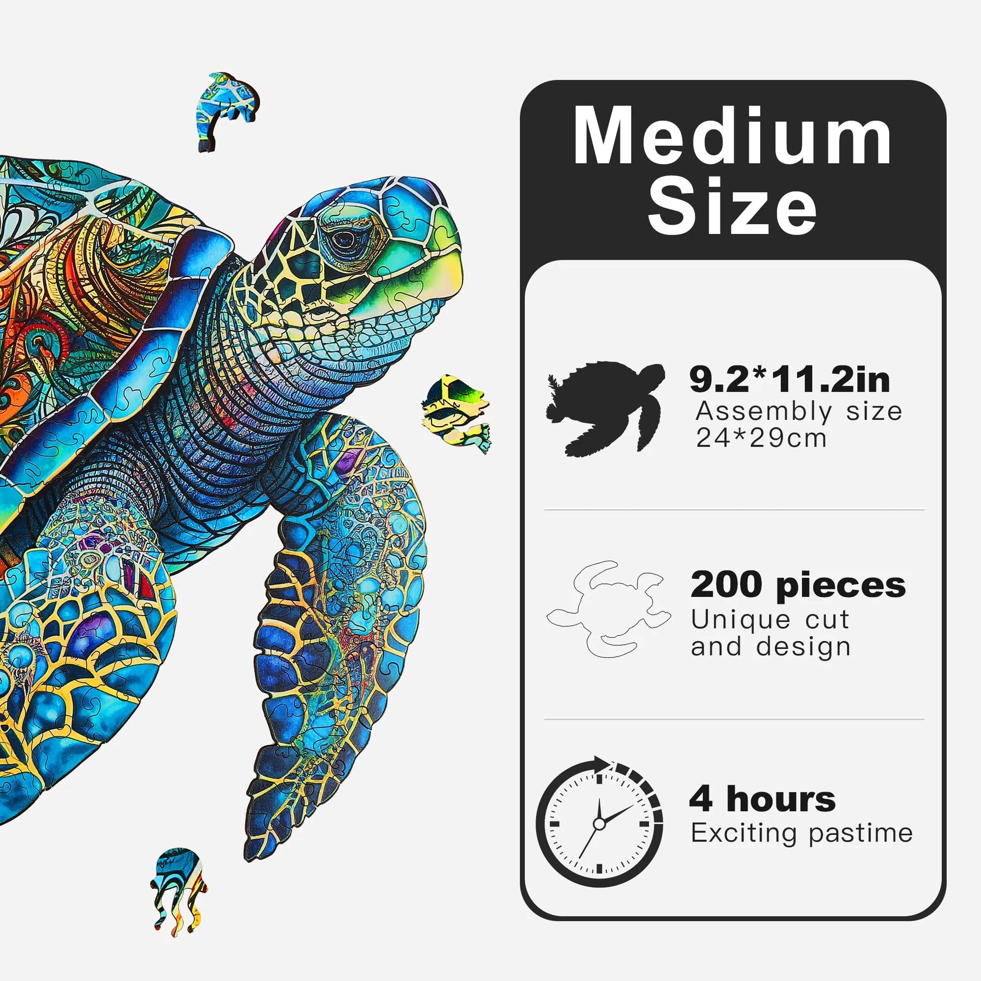 Wooden jigsaw puzzle gift – sea turtle ocean design