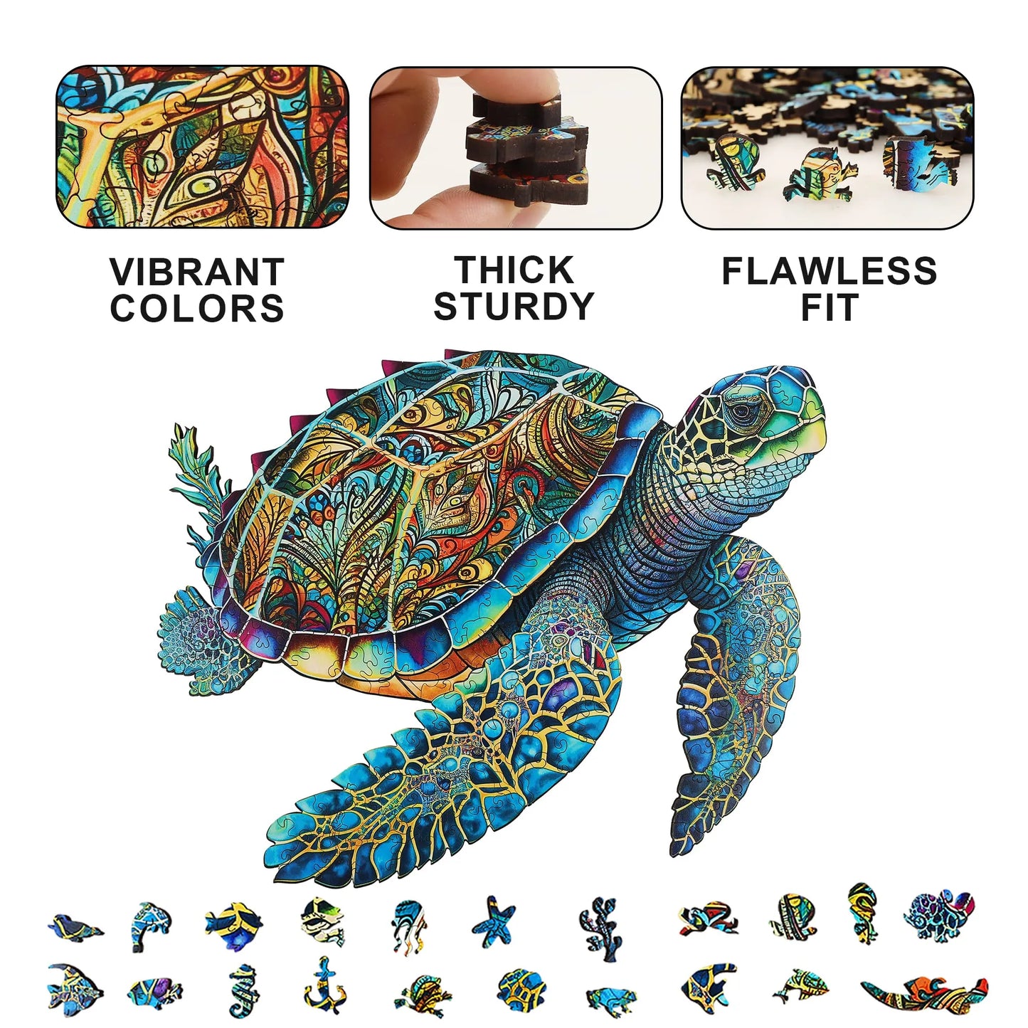 Sea turtle wood puzzle for adults – available in 200 and 500 pieces