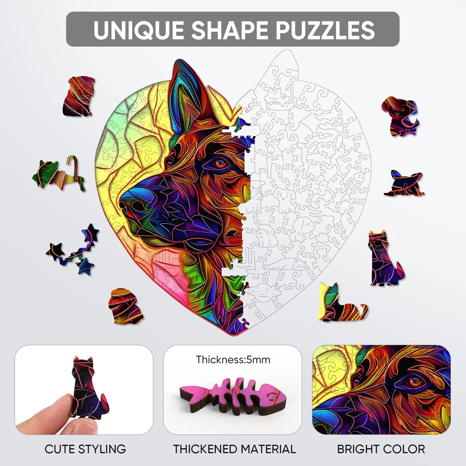 Wooden jigsaw puzzle gift – shepherd pastoral design