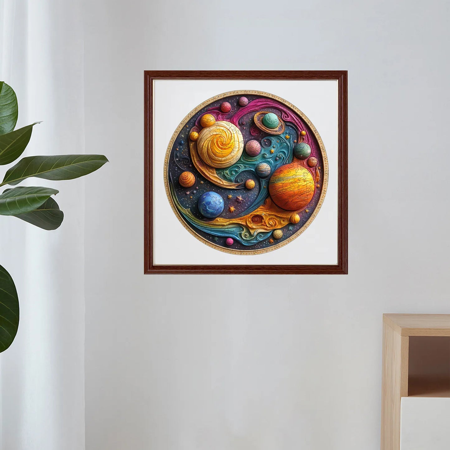 Space themed wooden jigsaw puzzle – solar system design by WoodAha