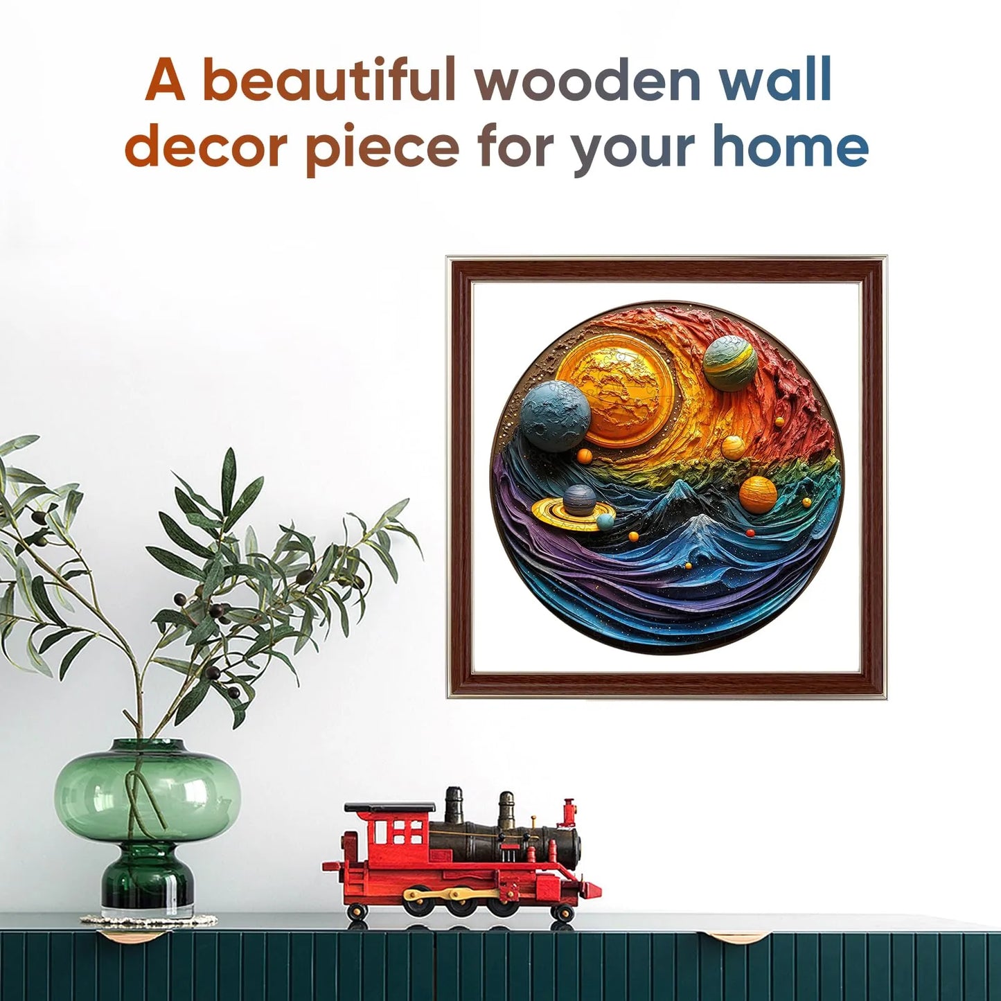 Cosmic wooden jigsaw puzzle – solar system sky design by WoodAha