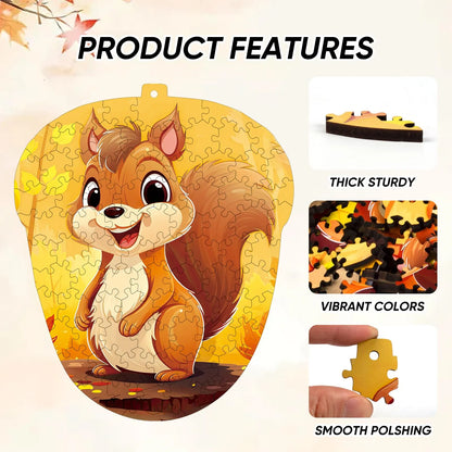 Wooden jigsaw puzzle gift – squirrel woodland design